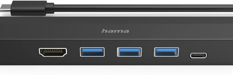 محول Hama 6-Port USB-C Hub بـ 3x USB-A و HDMI 4K و Gigabit Ethernet - 6