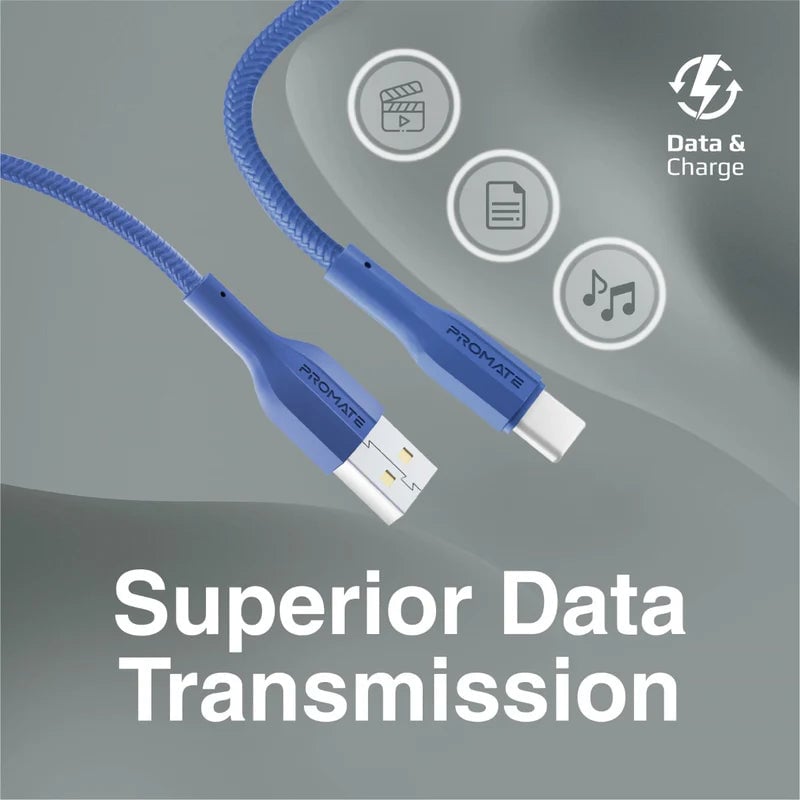 كيبل Promate USB A إلى USB C 1 Meter أبيض - 10
