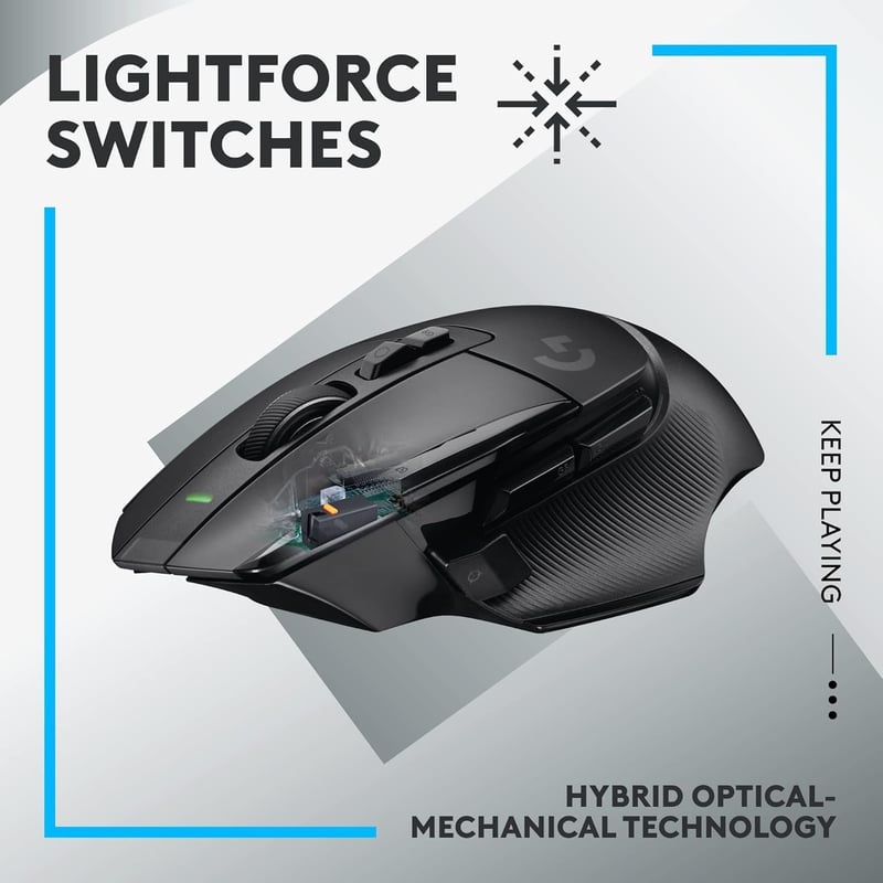 ماوس Logitech G502 X Lightspeed لاسلكي 25600 DPI RGB أسود - 6