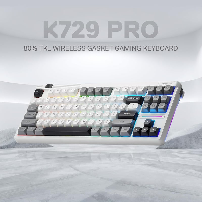 Redragon K729 PRO 80% TKL Mechanical Keyboard, Gasket, RGB, Dual-Mode - 3