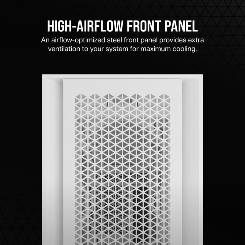 كيس Corsair 5000D Airflow Core Mid-Tower أبيض زجاج مقسى - 4