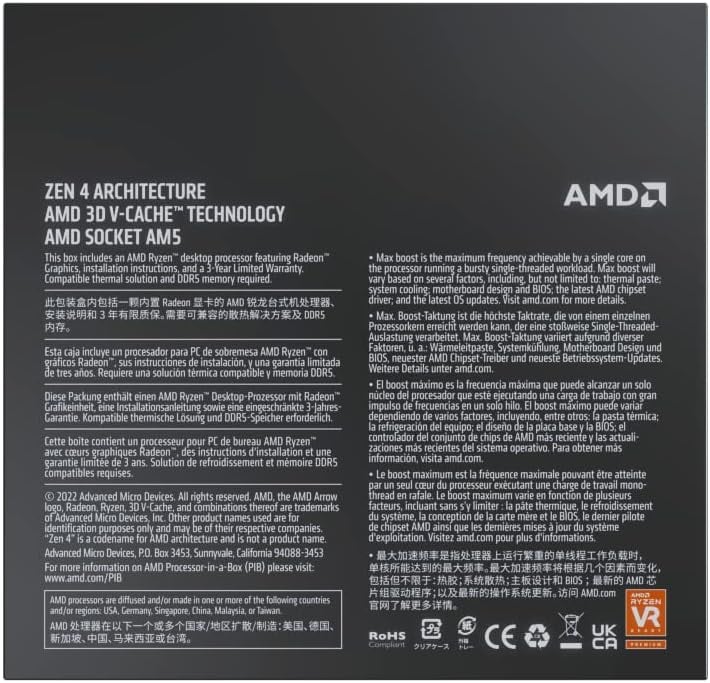 AMD Ryzen 7 7800X3D 8-Core 4.2GHz AM5 Tray - 14
