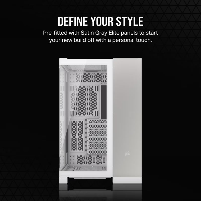 كيس Corsair 6500X Mid-Tower ATX رمادي ساتان زجاج مقسّى RGB - 3