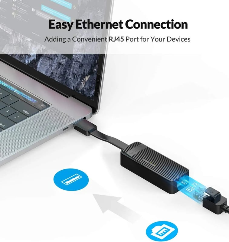 محول Orico UTK-U3 USB 3.0 إلى Gigabit Ethernet أسود - 7