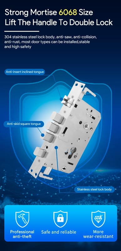 Locstar LS-A60 Smart Door Lock 6-in-1 WiFi App Fingerprint Keypad - 8