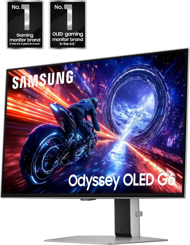 Samsung Odyssey OLED G6 G60SF 27" QHD 500Hz QD-OLED Gaming Monitor - 3
