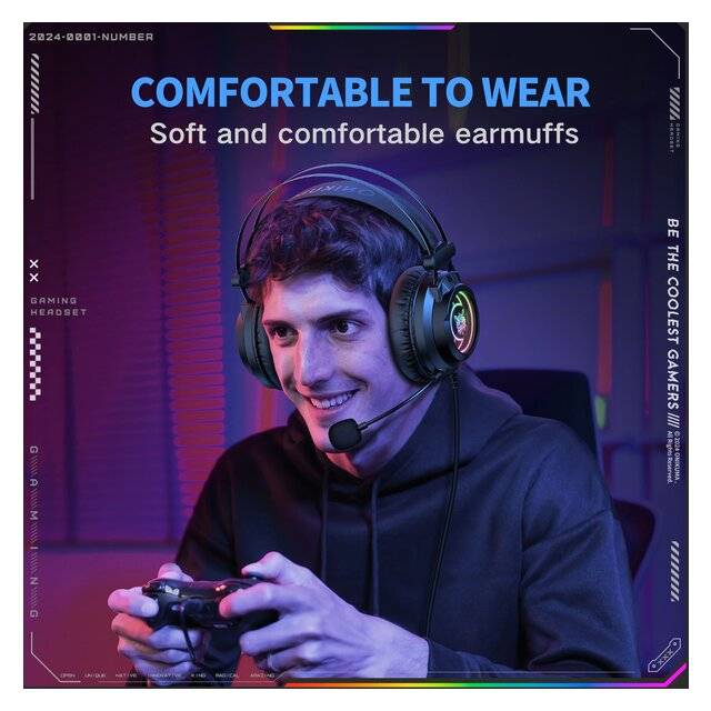 Onikuma X80 Abyss Mirror Wired Gaming Headset 50mm Drivers RGB - 3