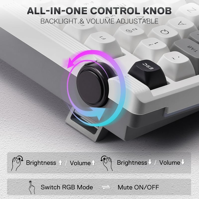 Redragon K729 PRO 80% TKL Mechanical Keyboard, Gasket, RGB, Dual-Mode - 4
