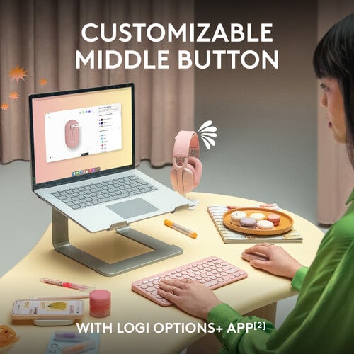 ماوس Logitech Pebble Mouse 2 M350s 4000 DPI لاسلكي رمادي - 25