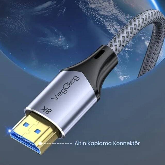 كيبل VegGieg HDMI إلى HDMI 2.1 1m رمادي - 3