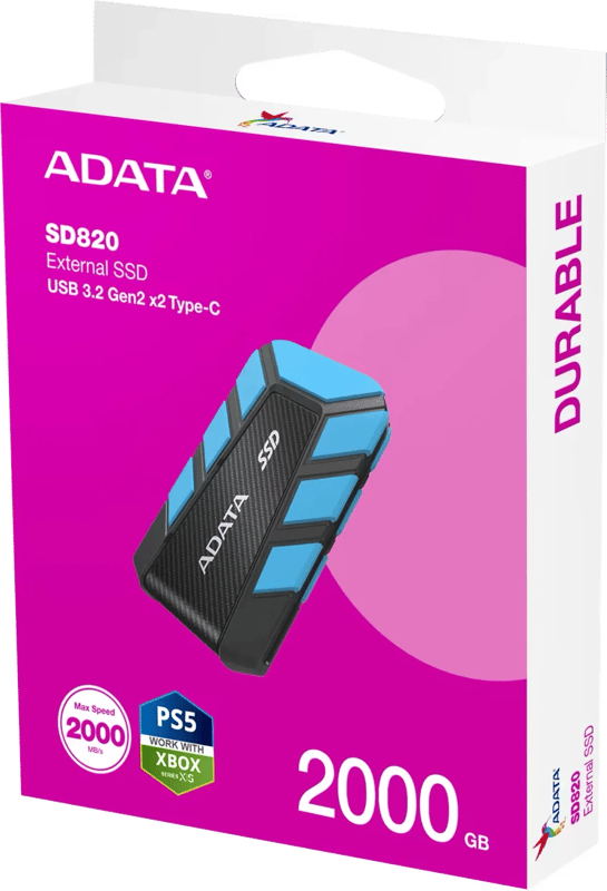 هارد خارجي ADATA SD820 2TB USB 3.2 2000MB/s رمادي - 2