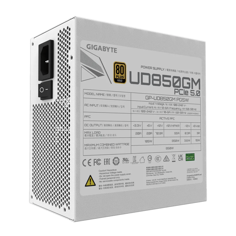 باور سبلاي Gigabyte UD850GM 850W 80+ Gold Fully Modular Plus Black - 12