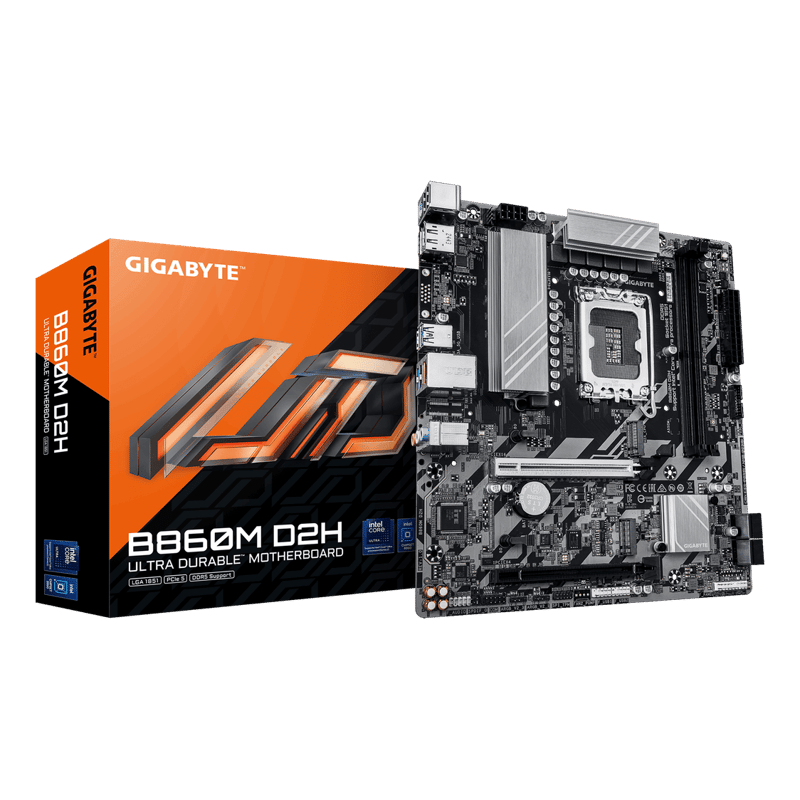 لوحة أم جيجابايت GIGABYTE B860M D2H بمقبس LGA 1851 ودعم ذاكرة DDR5 بحجم mATX - 1