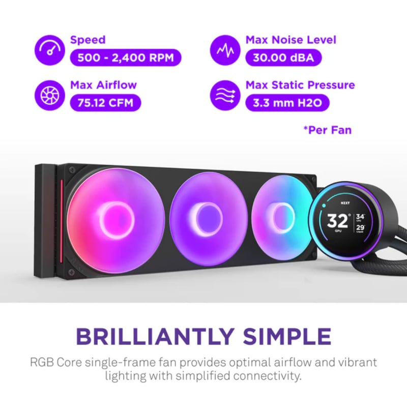 مبرد NZXT Kraken Elite 360mm AIO RGB أسود - 7