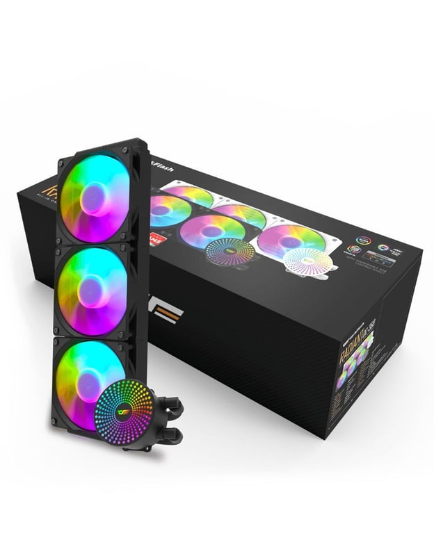 DarkFlash Radiant DC360 360mm AIO Liquid CPU Cooler Black - 4