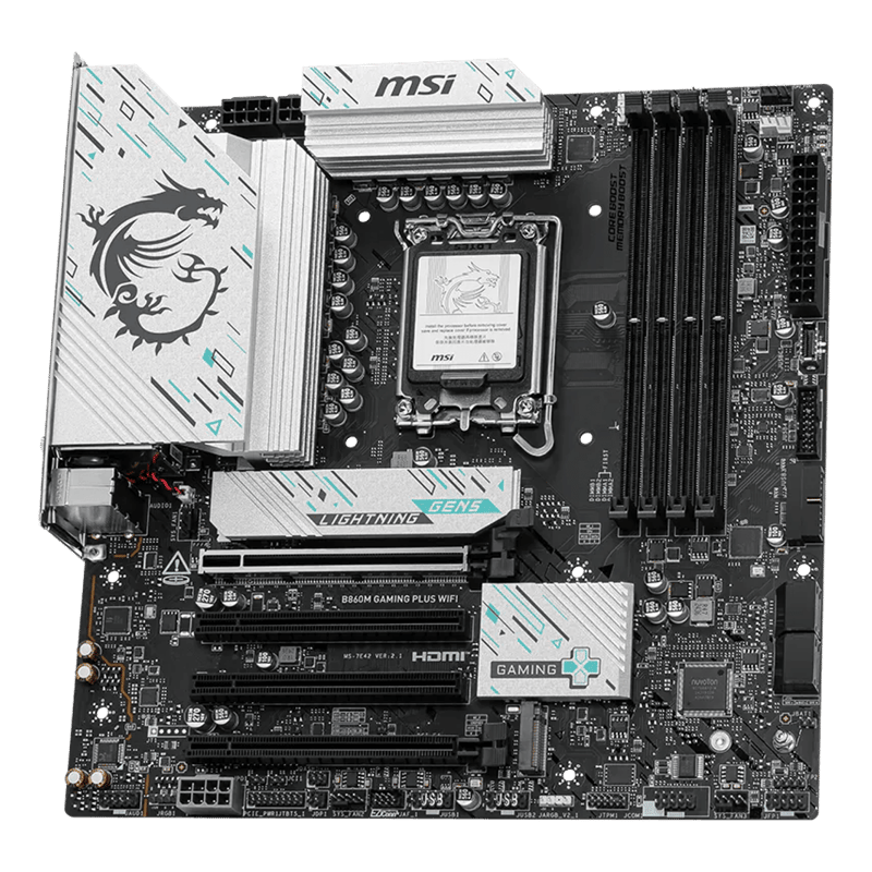 لوحة أم ام اس اي MSI B860M GAMING PLUS WIFI بمقبس LGA 1851 ودعم ذاكرة DDR5 بحجم mATX - 4