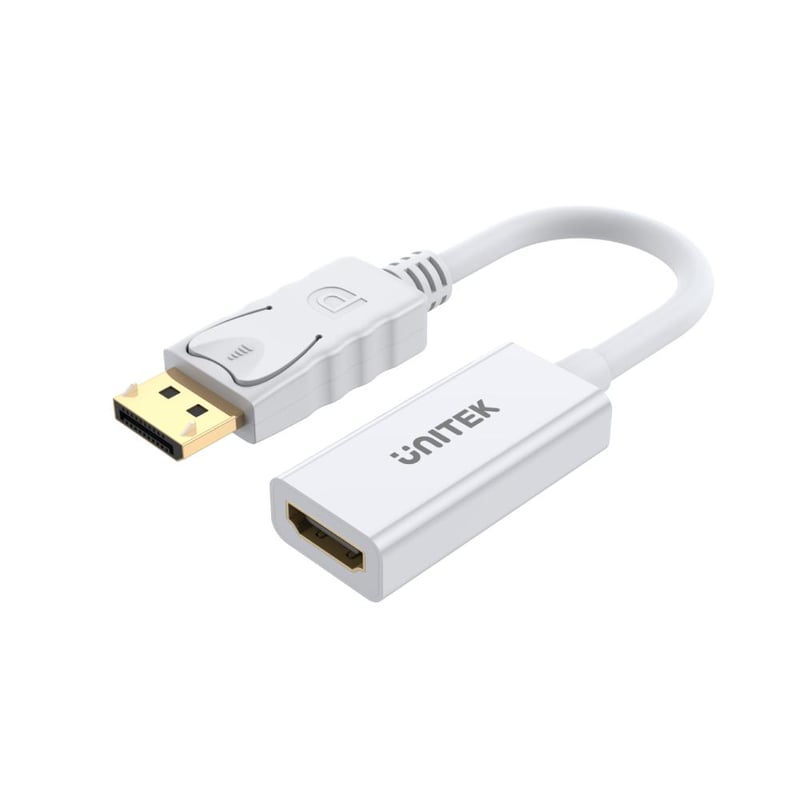UNITEK DisplayPort to HDMI 1.4 Adapter 4K 30Hz White - 1
