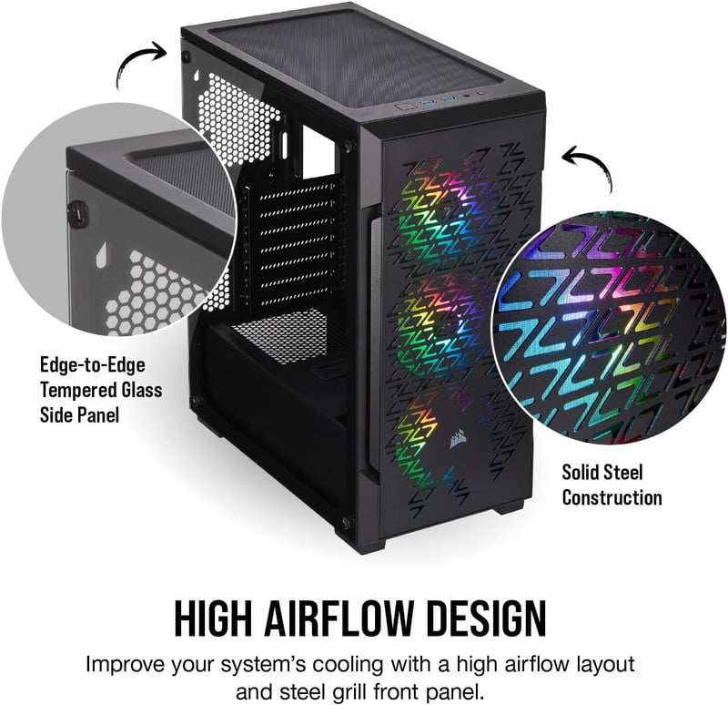 Corsair iCUE 220T RGB Airflow Mid-Tower ATX Case Black - 7