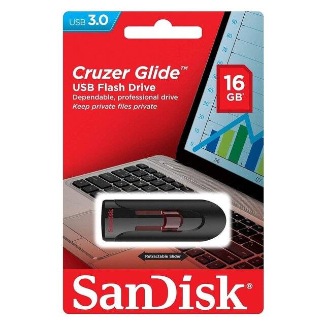 SanDisk Cruzer Glide 16GB USB 3.0 Flash Drive - 5