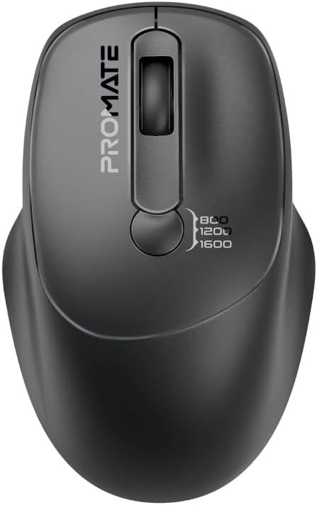 Promate EZGrip Wireless Mouse 1600 DPI Ergonomic Ambidextrous - 8