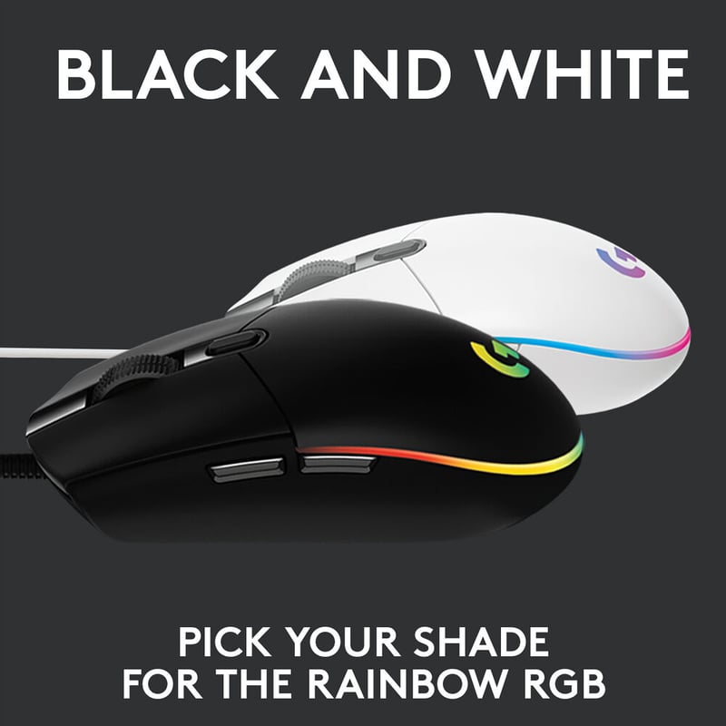 ماوس Logitech G203 LIGHTSYNC 8000 DPI RGB USB أبيض - 16