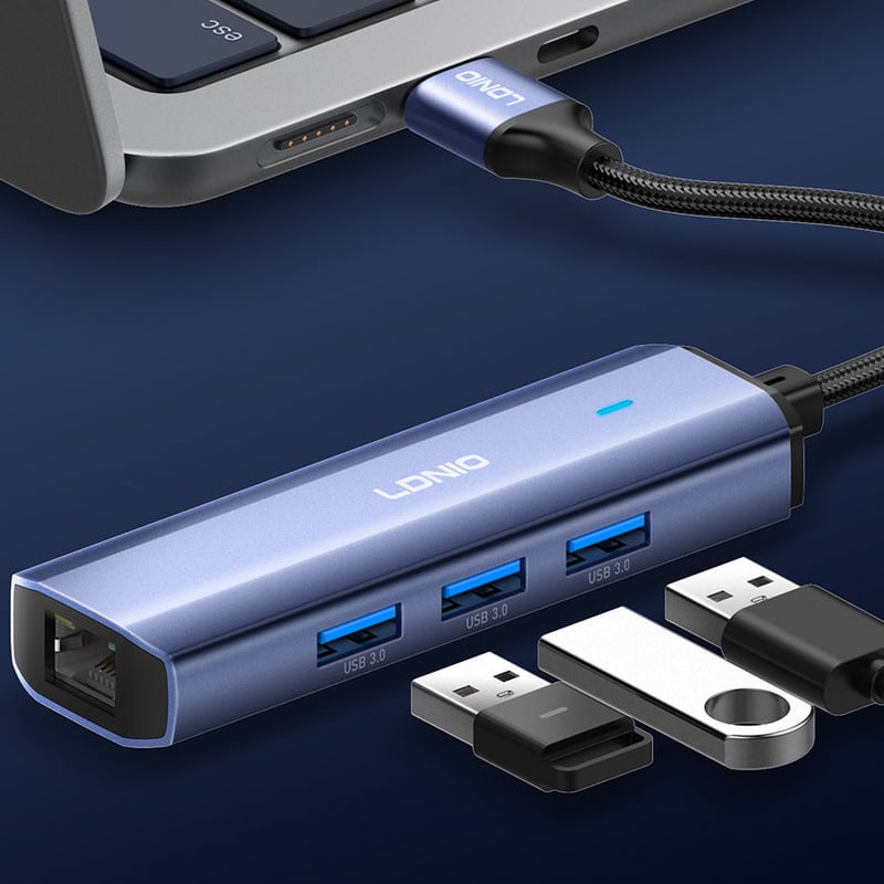 محول USB LDNIO DS-124U USB 3.0 USB-A إلى RJ45 إيثرنت - 5