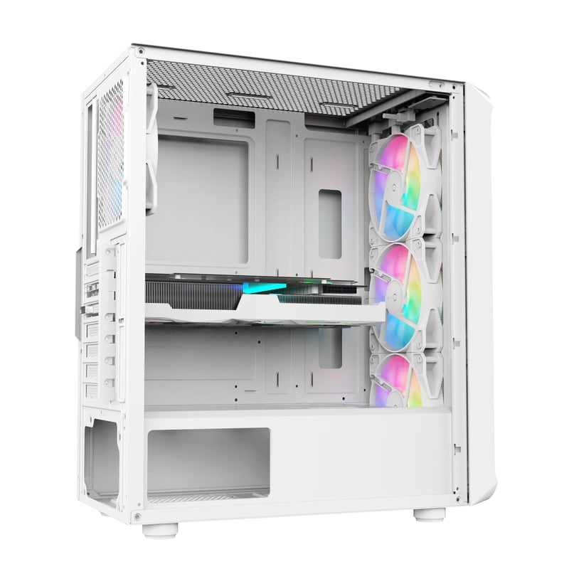 SAMA 205A Mid-Tower ATX Case White Tempered Glass - 2