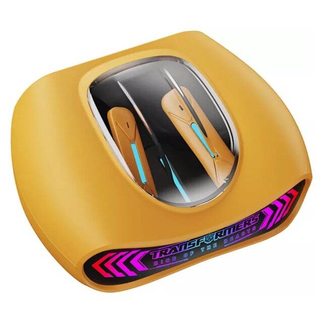 سماعات Transformers TF-T97 TWS بلوتوث 10mm RGB مايك أصفر - 3