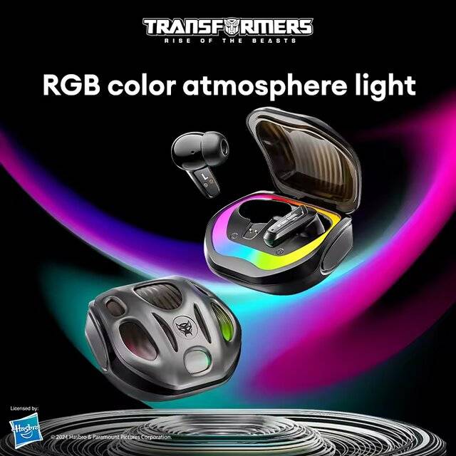 سماعات Transformers TF-T35 TWS بلوتوث RGB مايك رمادي - 3