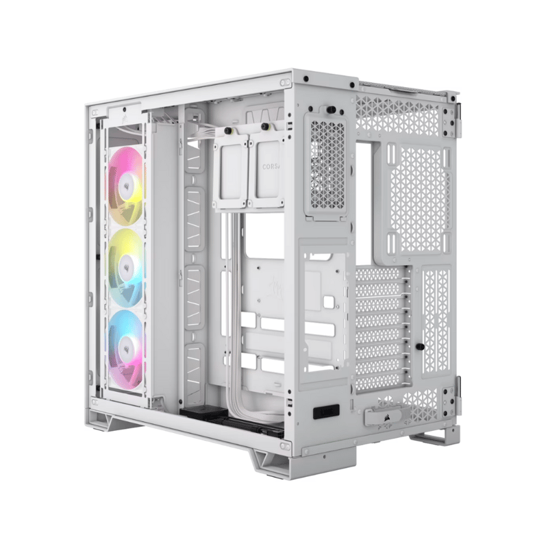 كيس Corsair 6500X Mid-Tower أبيض زجاج مقسى RGB iCUE Link - 6