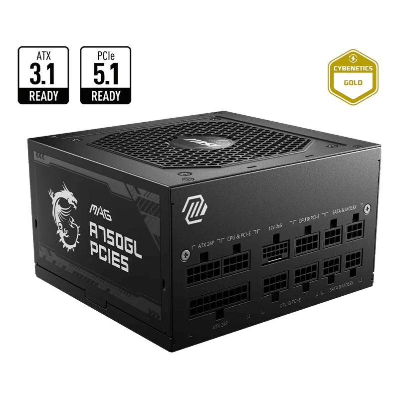 باور سبلاي MSI MAG A750GL 750W 80+ Gold Fully Modular - 4