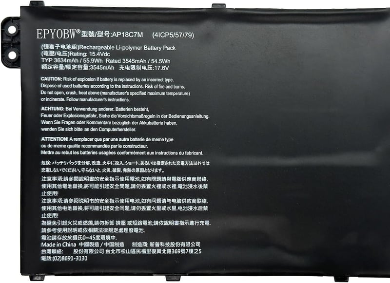 Zoom Laptop Battery Acer AP18C7M Spin 5 Swift 3/5 - 4