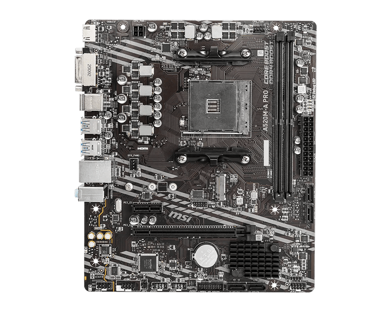 MSI A520M-A PRO AM4 Micro-ATX DDR4 Motherboard - 3