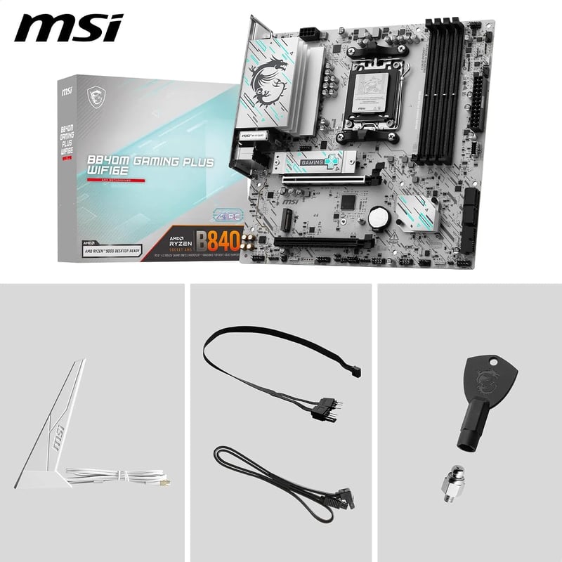 MSI B840M GAMING PLUS WIFI6E AMD AM5 DDR5 Micro-ATX Motherboard - 8