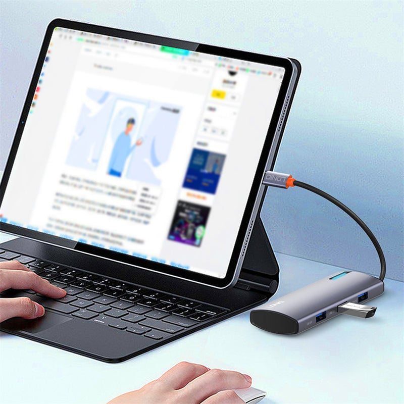 LDNIO DS-15U 5-Port USB 3.0 100W PD USB Hub Gray - 7