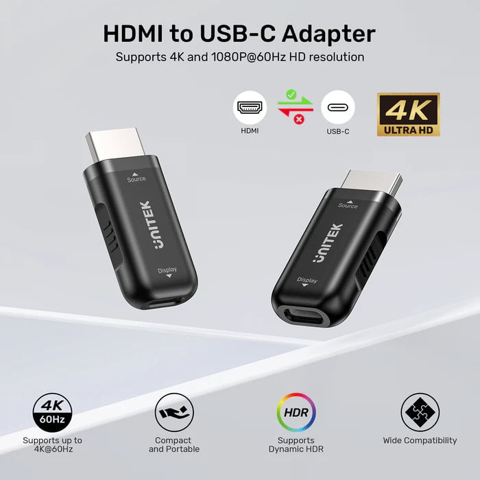 UNITEK HDMI to USB-C Adapter 4K Video Converter - 9