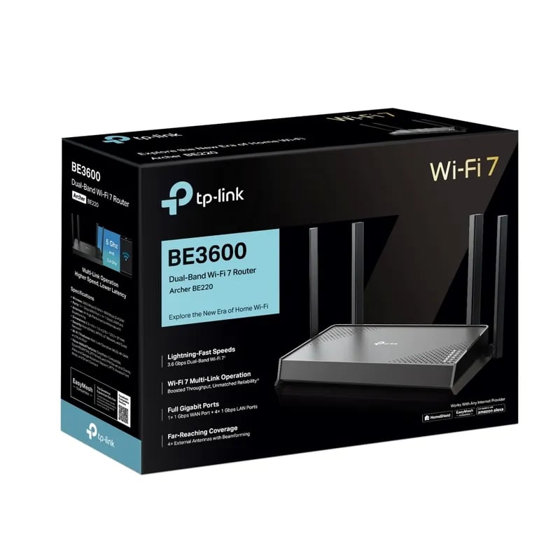 Router - TP-Link Archer BE220 | BE3600 Dual-Band Wi-Fi 7 - 1