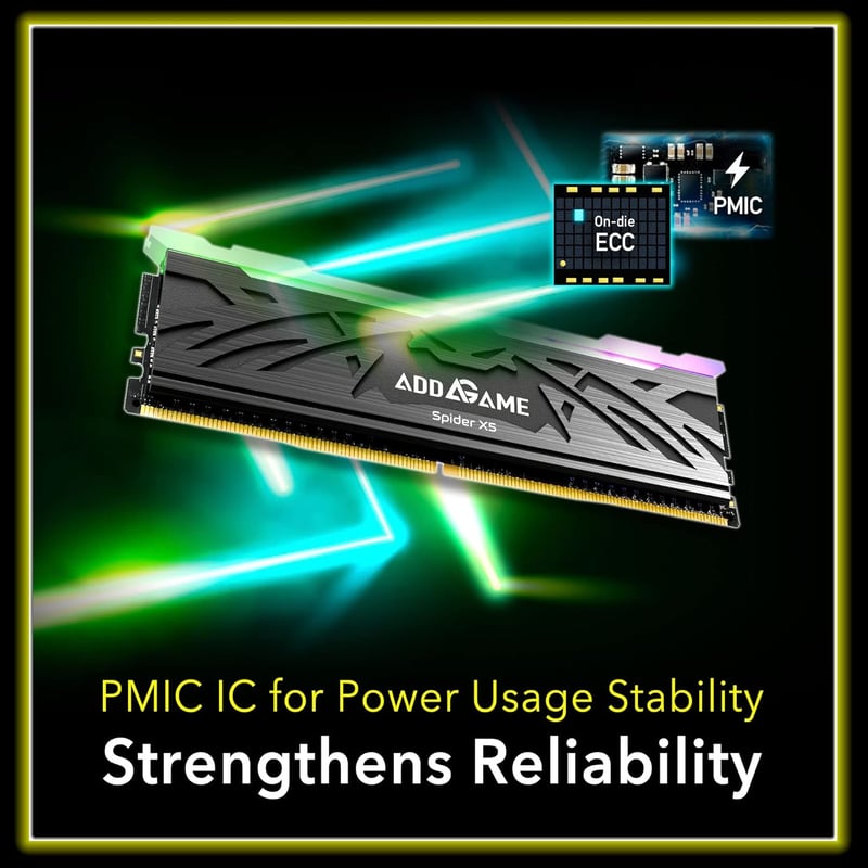 addlink AddGame Spider X5 32GB (2x16GB) DDR5 6400MHz CL38 RGB Silver - 8