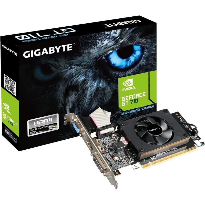 كارت شاشة Gigabyte GeForce GT 710 2GB GDDR5 Low Profile - 1