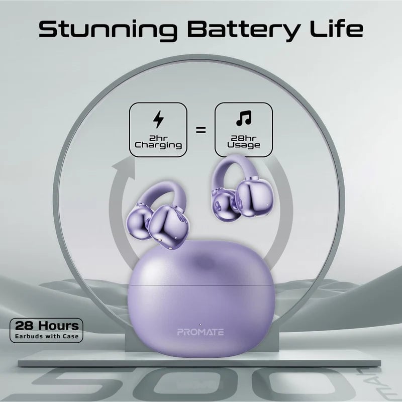 سماعات Promate AirClip AudioFit TWS بلوتوث 5.4 بنفسجي - 18