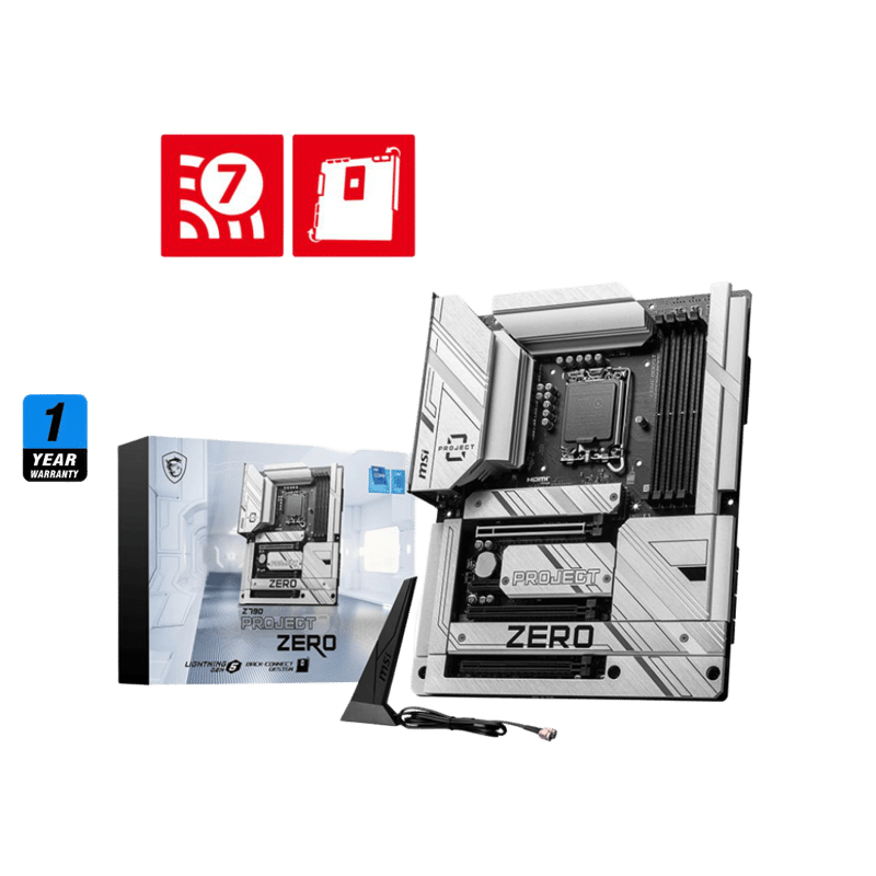 MSI Project Zero Z790 LGA1700 ATX Motherboard WiFi 7 DDR5 - 6
