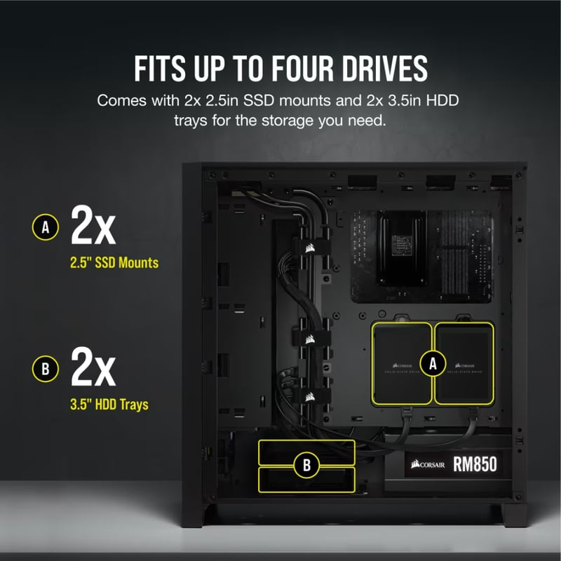 Corsair iCUE 4000D Mid-Tower Case Black Tempered Glass RGB - 8