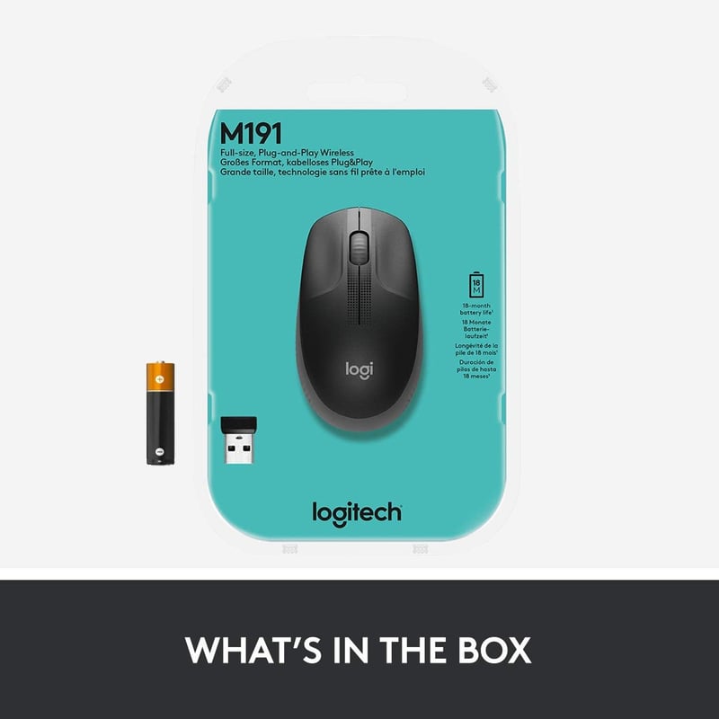 ماوس Logitech M190 1000 DPI لاسلكي أسود - 12