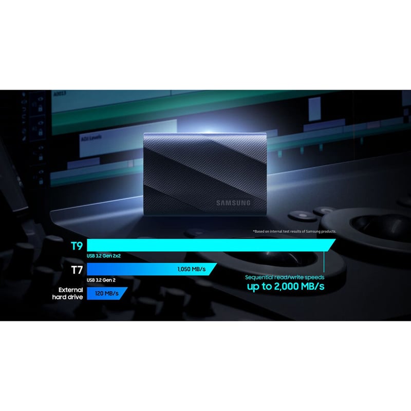 Samsung T9 4TB USB 3.2 Gen 2x2 Portable SSD Black - 7