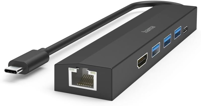 محول Hama 6-Port USB-C Hub بـ 3x USB-A و HDMI 4K و Gigabit Ethernet - 5