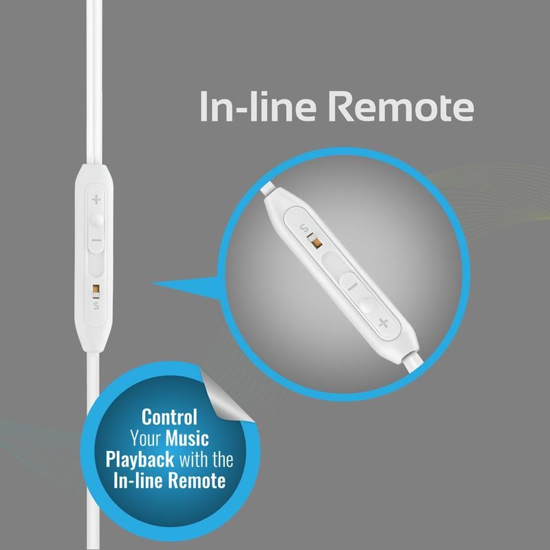 Promate gearPod-IS2 Wired Earbuds with Mic 3.5mm White - 10
