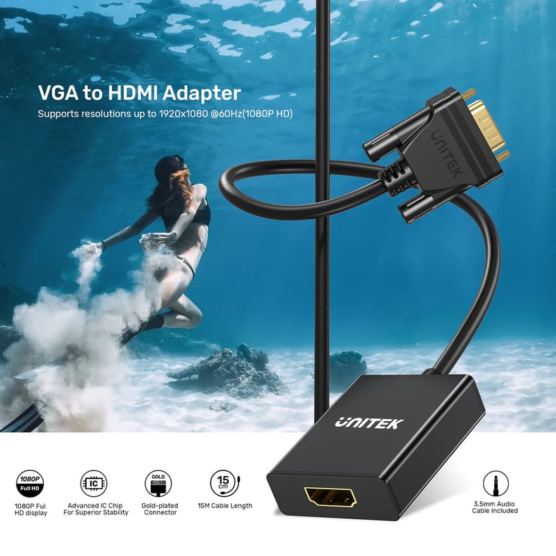 محول UNITEK VGA إلى HDMI - 6