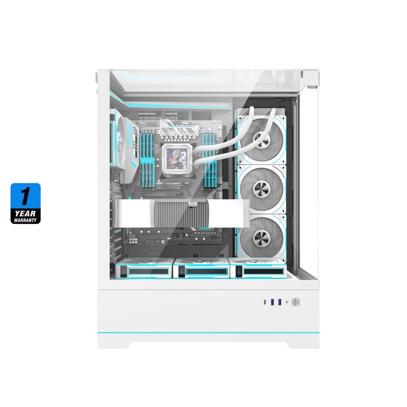 DarkFlash DY450L Pro Mid-Tower ATX Case White Tempered Glass - 3