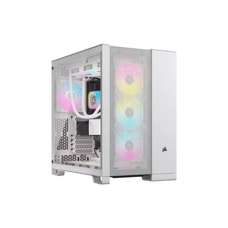 كيس Corsair 6500D Airflow Mid-Tower أبيض زجاج مقسى - 1