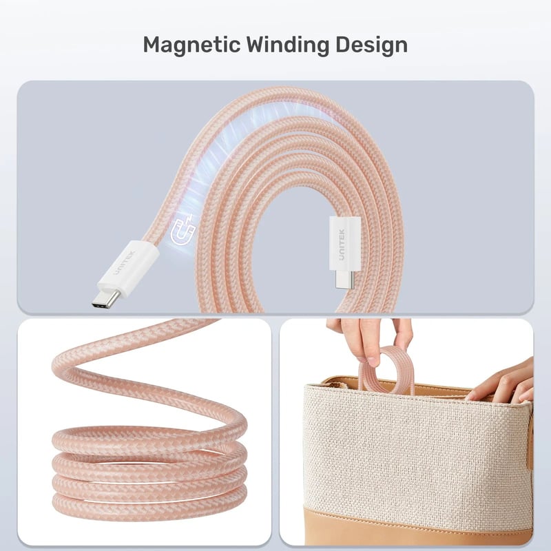 كيبل Unitek C14141A USB-C إلى USB-C 100W Magnetic 1m - 8